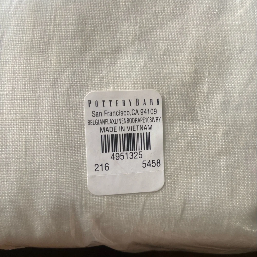 NEW Pottery Barn 3 in 1 Pole Top Belgian Flax Linen Curtain With Blackout Lining - Picture 4 of 8